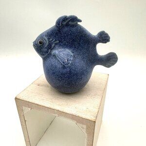 Gösta Grähs’ Clotis Animals for Rörstrand Blue Fish Figurine Read